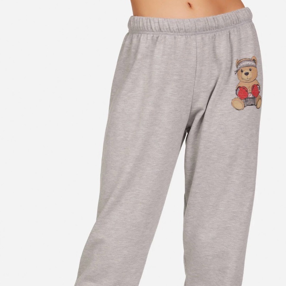 Lauren Moshi Gray Sweatpants with Bear Patch